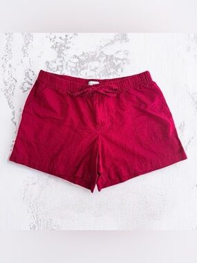 Liz Claiborne Red Linen Drawstring Shorts Size L